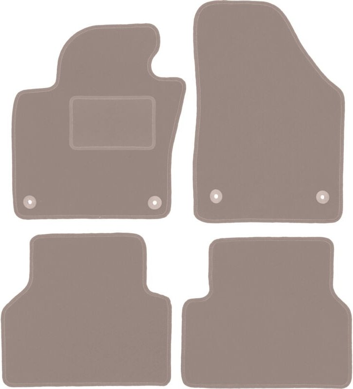 Beige Veloursmatten für: Volkswagen Tiguan I Minivan (2007-2015)