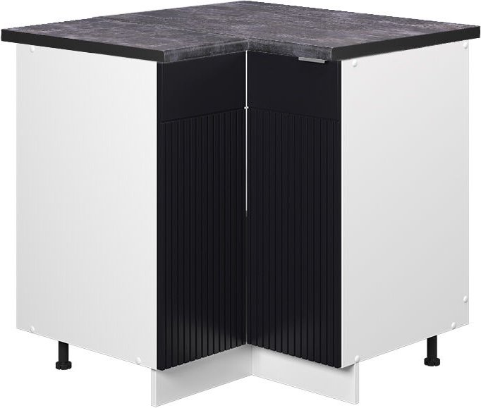 Vicco - Eckschrank Fame-Line, Schwarz gestreift, 80.5 cm , ap Anthrazit