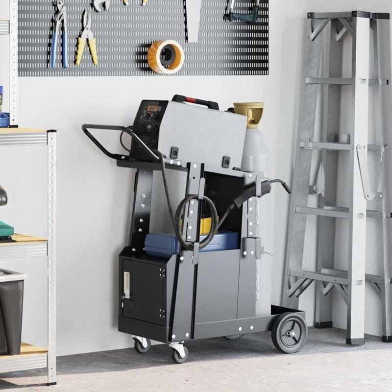 Thumbnail - Schweißwagen Schwarz 90 x 46 x 96 cm Stahl vidaXL