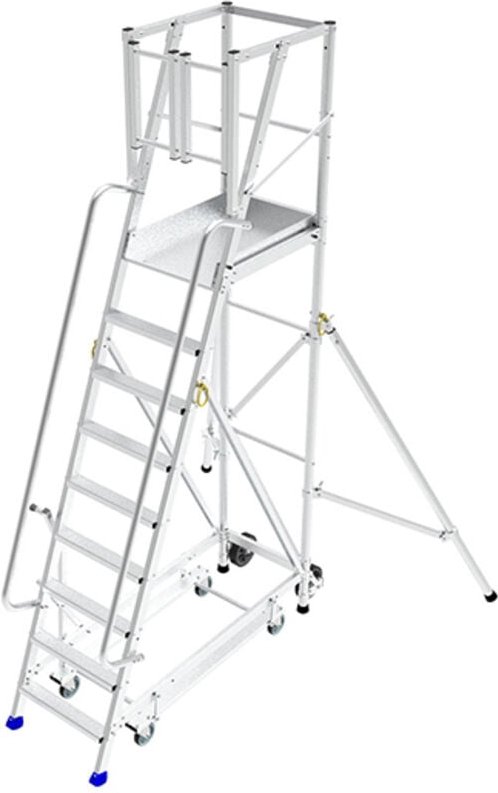 Stehleiter 10 Stufen - Maximale Arbeitshöhe 4.50m - Embase roulante - ER10-KRE