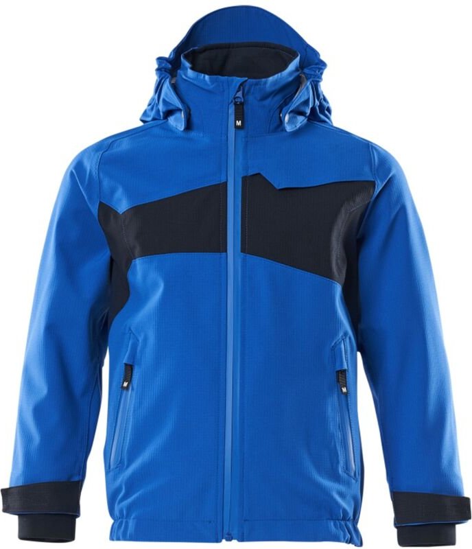 Accelerate Hard Shell Jacke für Kinder, winddicht und wasserabweisend Gr. 164 azurblau/schwarzblau - Mascot