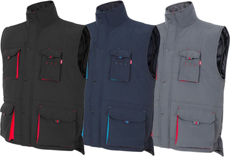 Gilet da lavoro Velilla 205902 - xxxl - Schwarz / Rot