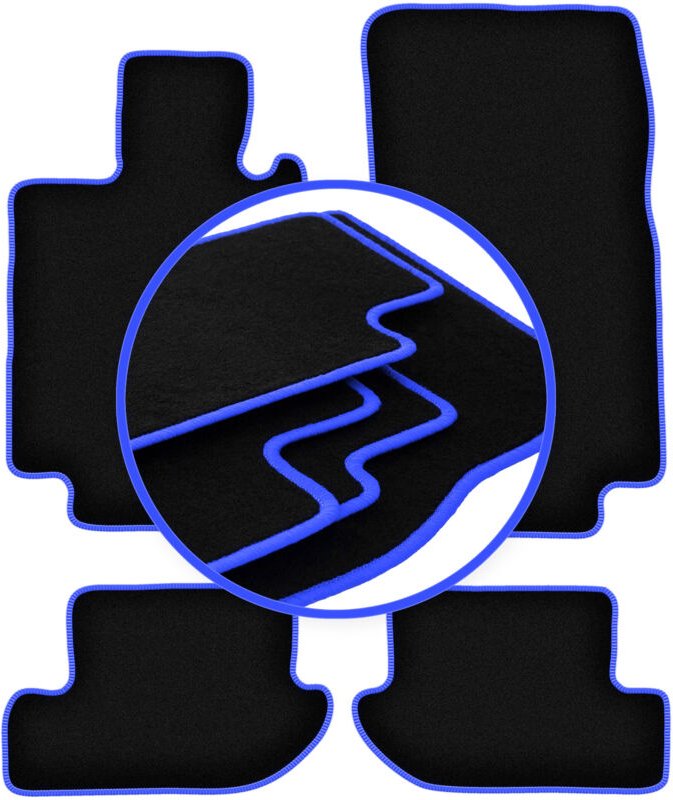 CARLUX-BLUE Autofußmatten für: Mercedes CL W215 Coupé (1999-1006)