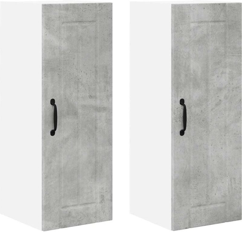 Thumbnail - Küchenhängeschrank mit Regal 2 pcs Beton Grau 30 x 31 x 80 cm vidaXL