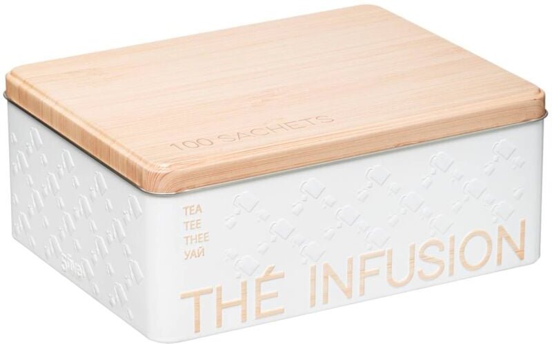 5five Simply Smart - Teedose mit 6 fächern aus metall scandinave nature weiß - 5five