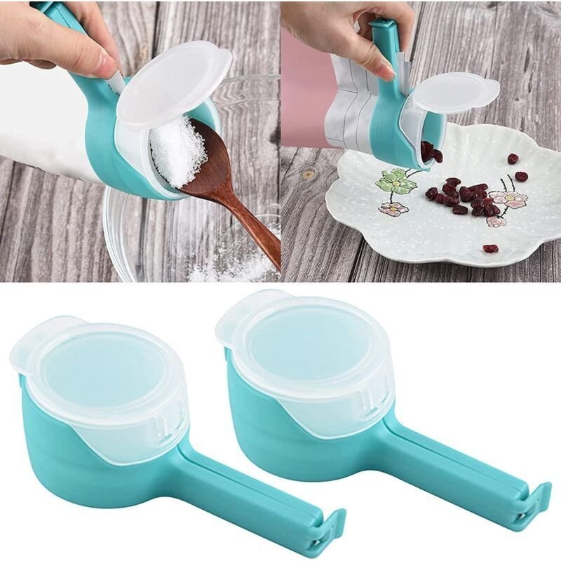 Thumbnail - 2er-Pack Lebensmittel-Verschlussklammern, Lebensmittel-Verschlussklammern mit Öffnung, Chipstüten-Clips, Kunststoff-Vers...