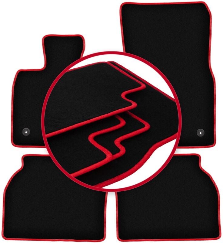 CARLUX-RED Auto-Fußmatten für: BMW 5 GT F07 Liftback (2009-2017)