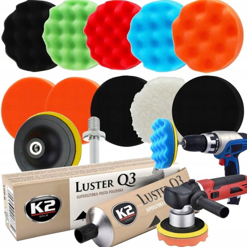 Thumbnail - XXL SET 12 Stück SCHWAMMPADS + K2 POLIERPASTE ZUM POLIEREN VON LACK