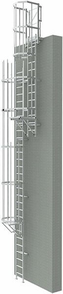 Echelle Direct - Ortsfeste Steigleitern mit Sperrklappe - Steighöhe von 11.00 bis 11.30m - CS113-CVAP