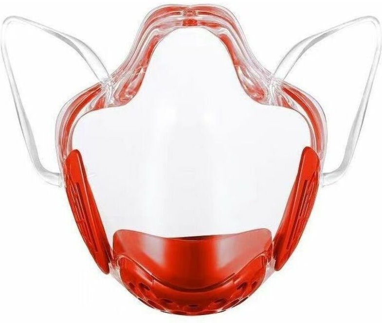 Masken, Schutzmasken, transparente Maske, Staubmaske, transparente sichtbare Gesichtsbehandlung – rot
