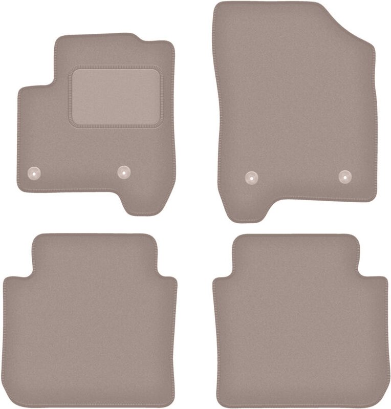Beige Veloursmatten für: Citroen C3 Picasso Minivan (2008-2017)