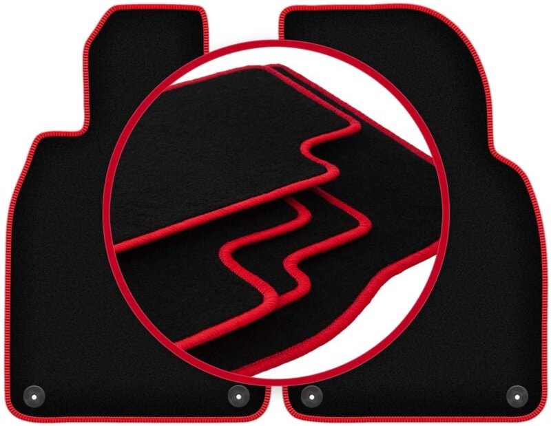 CARLUX-RED Autofußmatten für: Porsche Cayman 982 Roadster (2016-)