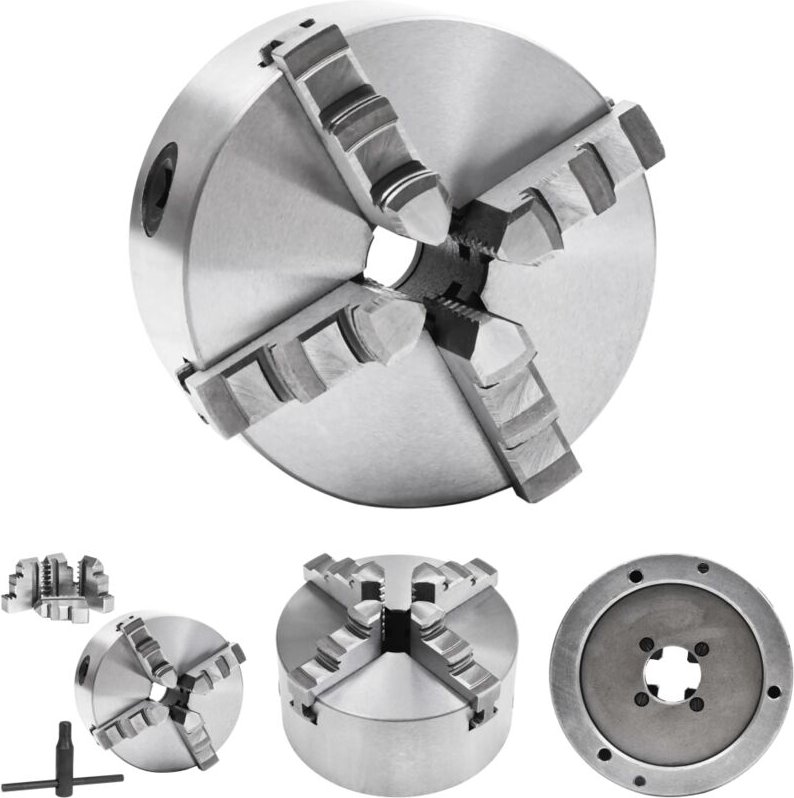 4-Backen-Drehfutter Selbstzentrierend 125 mm Stahl - Schraubzwingen & -stöcke - The Living Store