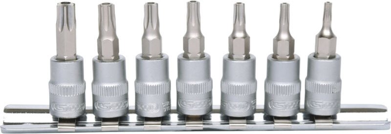 1/4' Bit-Stecknuss-Satz, 7-tlg, TB10-TB40 mit Stirnlochbohrung