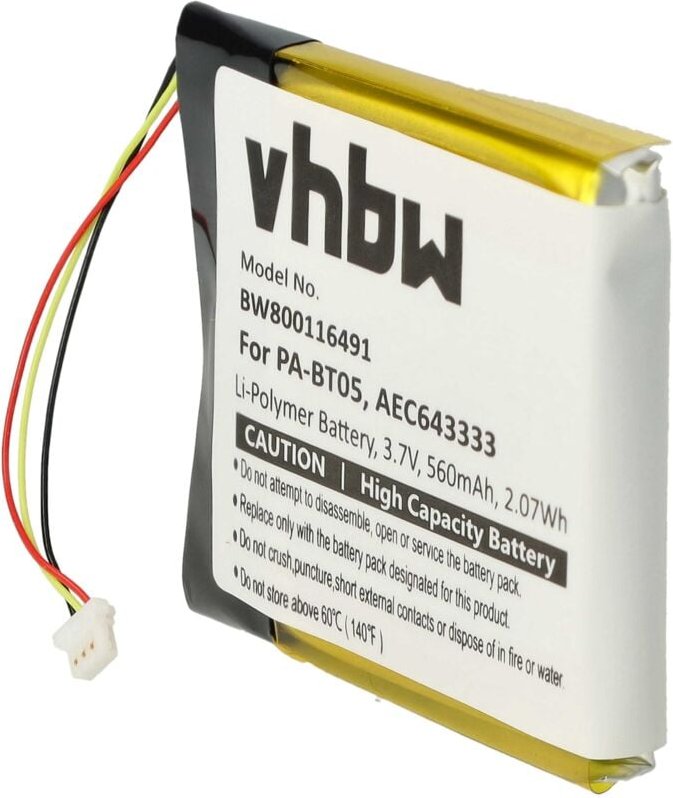 Vhbw - Akku Ersatz für Beats AEC643333, PA-BT05 für Wireless Headset Kopfhörer (560mAh, 3,7V, Li-Polymer)