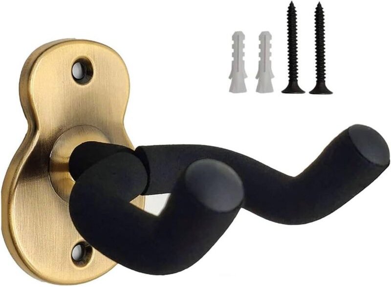 Gitarren-Wandaufhänger, 2er-Pack, sicherer und stilvoller Gitarren-Wandhaken für akustische E-Bassgitarre (2er-Pack), Br...