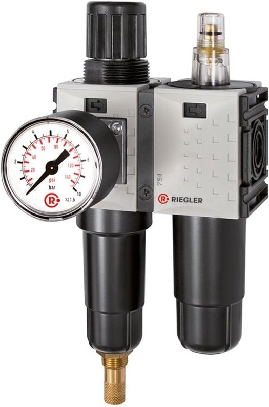 We 2-tlg. »FUTURA-mini«, Metallbe., Stand.mano., g 1/4, 0,5-8, va - Riegler