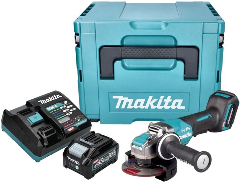 Makita GA 047 GM101 Akku Winkelschleifer 40 V max. 125 mm X-LOCK Brushless + 1x Akku 4,0 Ah + Ladegerät + Makpac