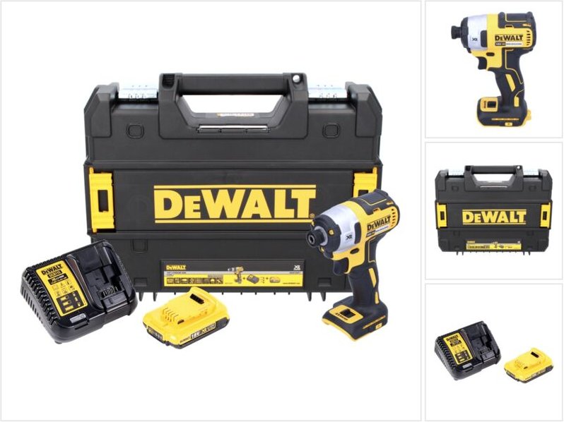 DeWalt DCF 887 D1T Akku Schlagschrauber 18 V 205 Nm 1/4" Brushless + 1x Akku 2,0 Ah + Ladegerät + TSTAK