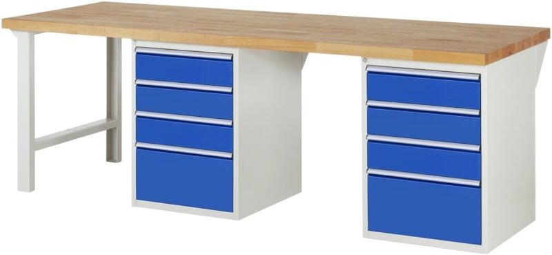 Werkbank 7510A8, B2500xT900xH890mm, 8x Schublade-TA - RAU