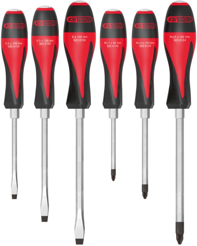 Schachtel mit 6 ULTIMATEmax® Schraubendrehern, 5,5 bis 8 mm – PZ1 bis PZ3