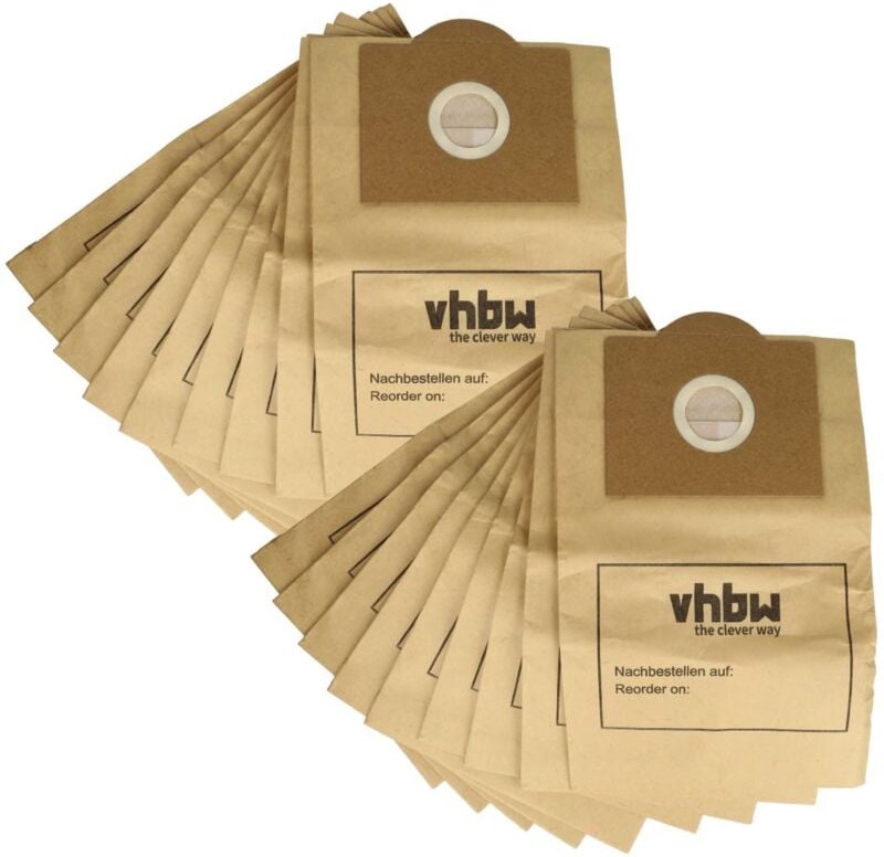 vhbw 20x Staubbeutel kompatibel mit Tefal 4650, 4645, 4640, 4655 Staubsauger - 21cm x 20cm Sandfarben