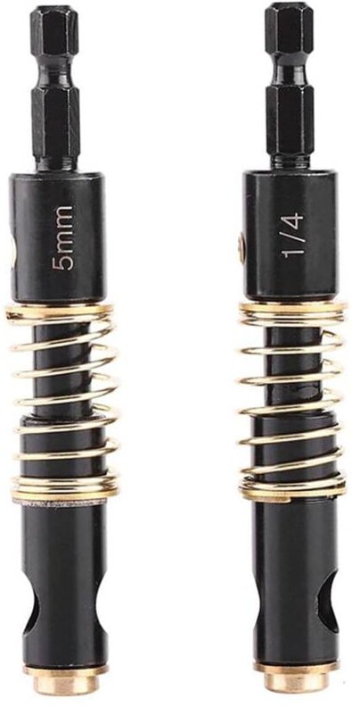 Lycxames - 2 Stück schwarze Scharnierbohrer, selbstzentrierender Bohrer, 5 mm und 1/4 Zoll Bohrung, Scharnierbohrer