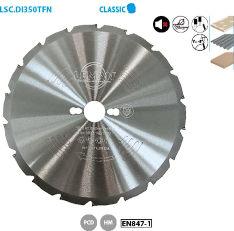 Kreissägeblatt für tragbare/stationäre Maschinen. Classic ø 255 Bohrung 30 Dicke 2,4/1,8 Nuten 18
