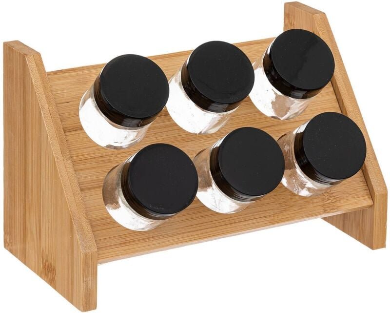 Halter für 6 gewürzgläser bambus - 5five