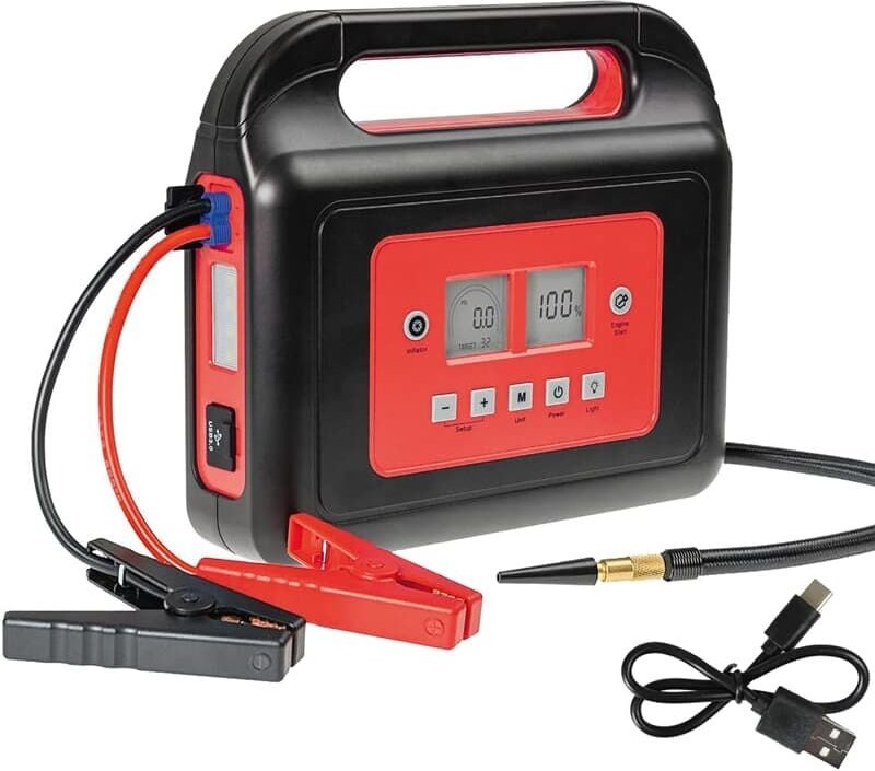 Walter Werkzeuge - walter 12V Li-Ion Starthilfegerät mit Kompressor WWS-SKP12-C01 800A Starthilfe