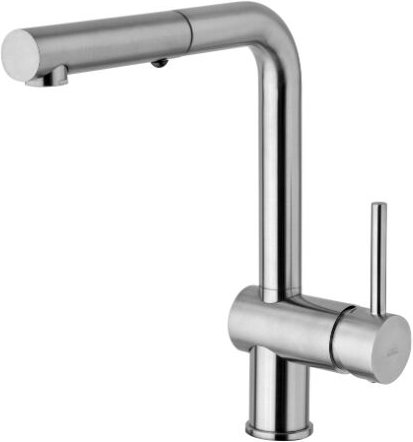 Light Serie Spültisch-Einhandbatterie mit ausziehbarer Brause LIG285ST-MET Messing - Steel looking - Paffoni