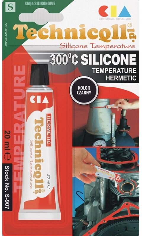 Hochtemperatursilikon Schwarz 20ml - Tq S-907