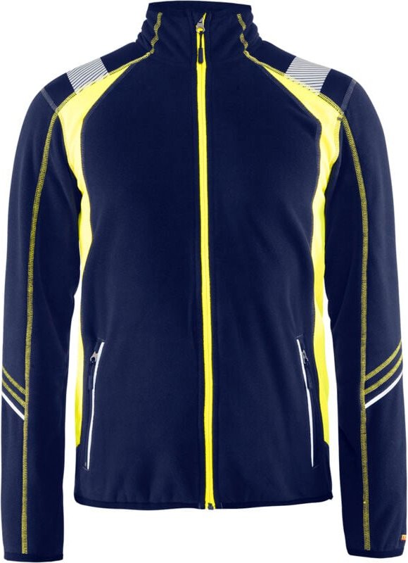Arbeitsjacke aus Mikropolar mit Neon-Details 4993 – Marine/Gelb Neon XL