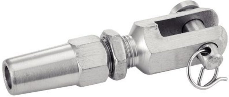 Endkappe mit Hülse – Manuelle Crimpung – Edelstahl A4 ØKabel 3mm x L63mm