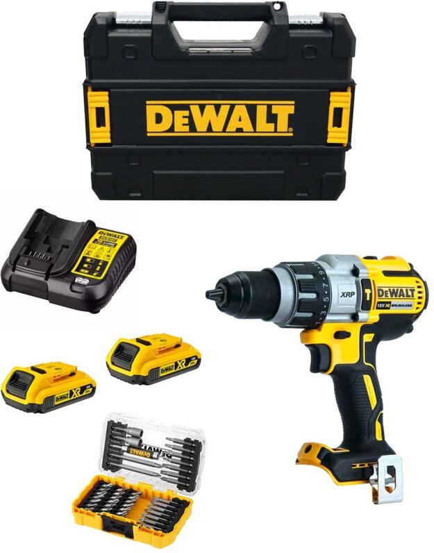 Schlagbohrschrauber DeWALT DCD996D2T (2 x 2,0 Ah + DCB107 + TSTAK II) + Set mit 40 Schrauber bits
