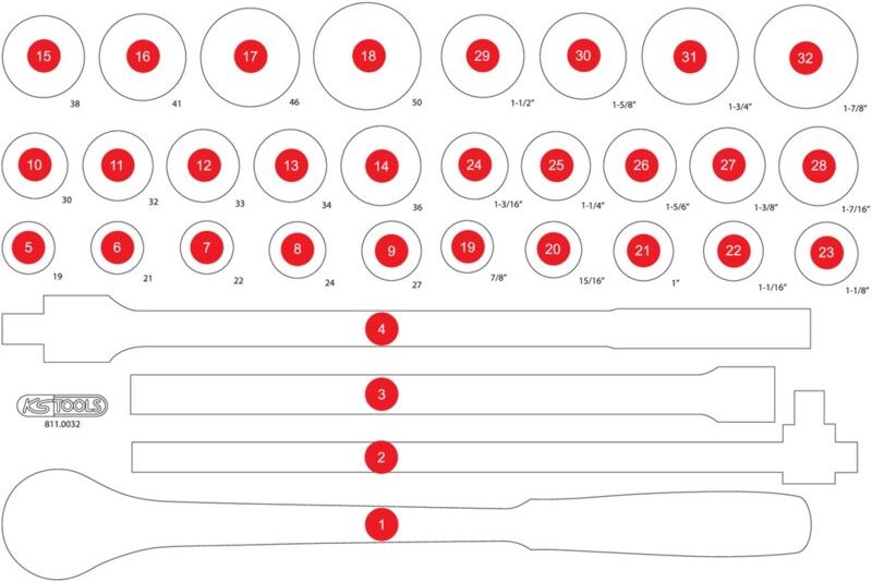 Ks Tools Leere Schaumstoffeinlage zu 811.0032