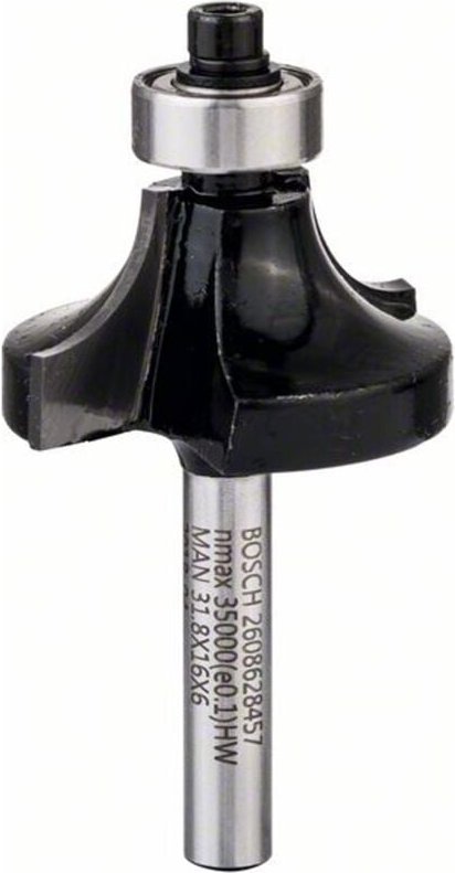 Abrundfräser 6 mm, R1 9,5 mm, d 31,8 mm, l 16,2 mm, g 57 mm - Bosch