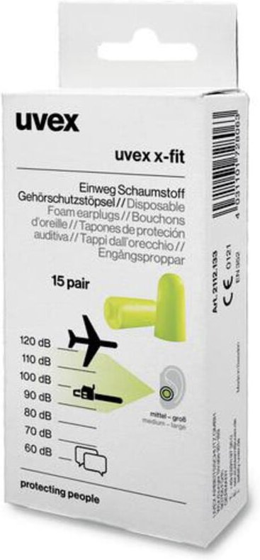 Uvex - 2112133 x-fit Gehörschutzstöpsel 37 dB einweg 15 Paar
