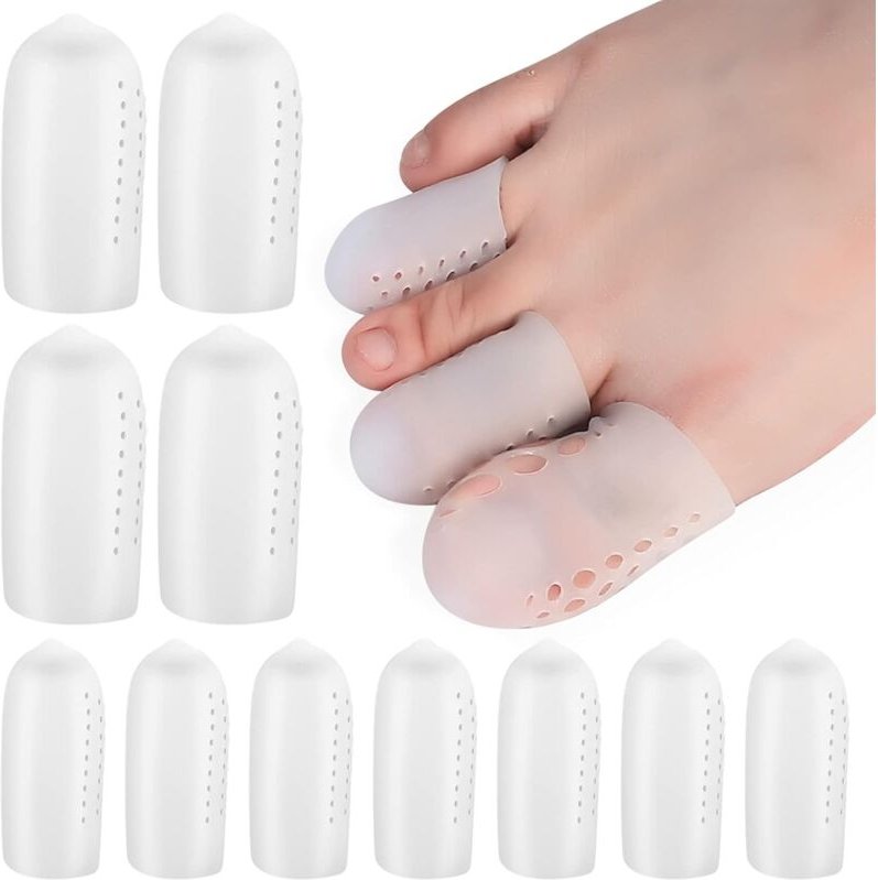 18 Stück Zehenschutz große Zehen – Silikon Zehenkappen gegen Reibung, Hammerzeh, Hühneraugen, Blasen – Zuschneidbar für ...