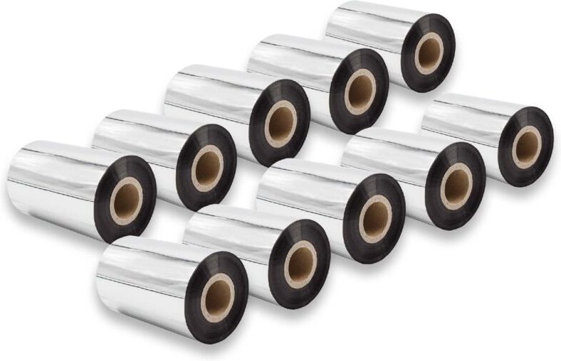 10x Thermotransfer-Band kompatibel mit Valentin CV6800 Drucker Etikettendrucker, Wischfest, 100 mm x 300 m, Wachs-Plus S...