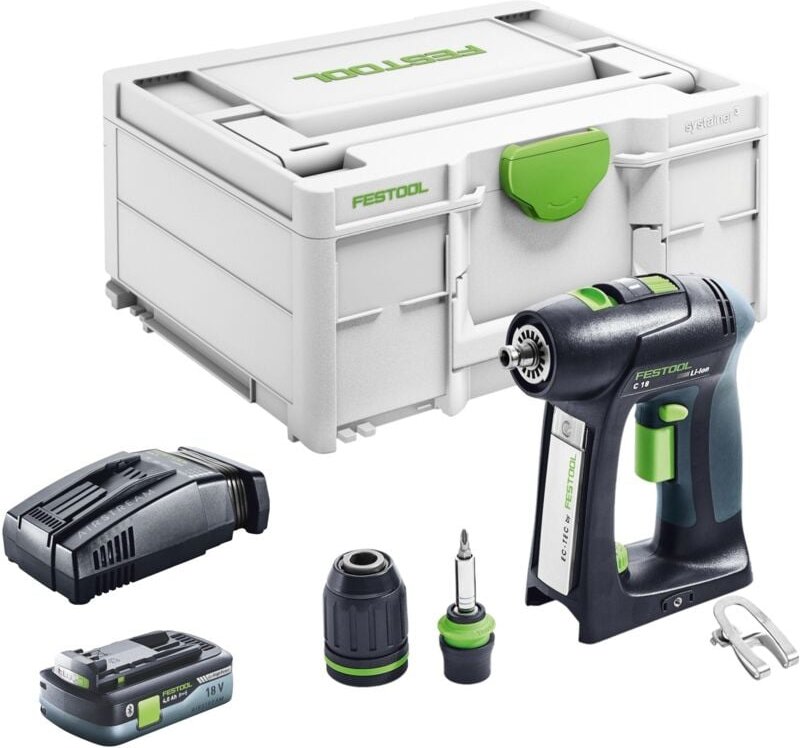 Thumbnail - C 18 Basic Akku Bohrschrauber 18 v 45 Nm Brushless + 1x Akku 4,0 Ah + Schnellladegerät + Systainer - Festool