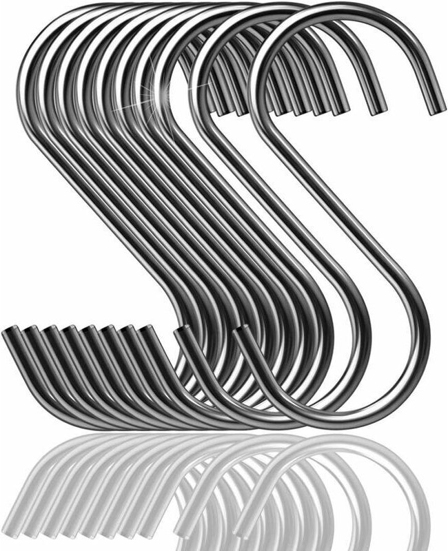 Minkurow - gabrielle Packung mit 20 multifunktionalen S-Haken zum Aufhängen, S-förmige Haken aus Edelstahl, S-Haken für ...