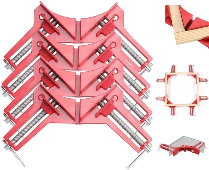 Stück 90-Grad-Winkelklemmen, rechtwinklige Klemme, rechtwinklige Klemmrahmenpresse für Holzbearbeitungsrahmen, Eckschrau...