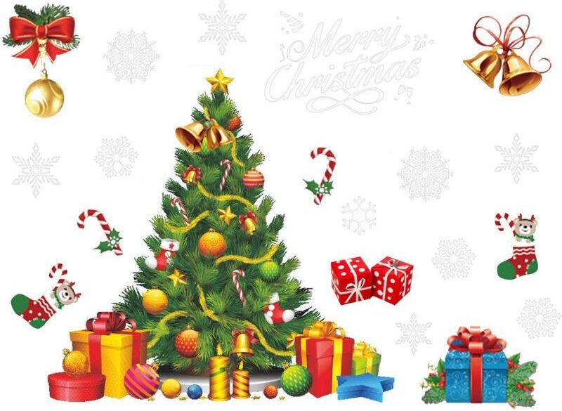 Bogen mit groen aufklebern - weihnachten