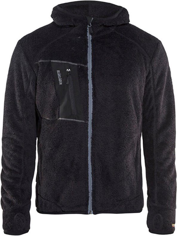 Arbeitsjacke aus Plüsch mit Kapuze 4863 - Schwarz/Hellgrau XXXL