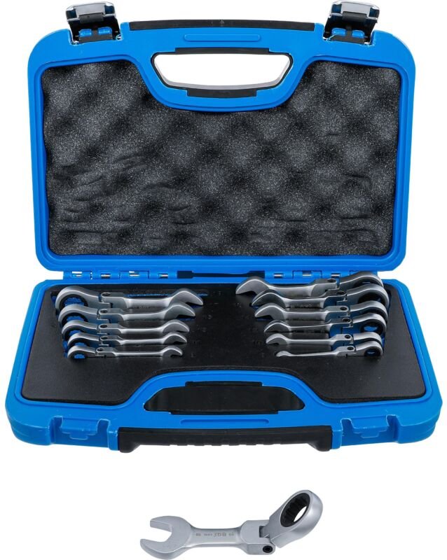 Bgs Technic - Ratschenring-Maulschlüssel-Satz kurz abwinkelbar sw 8 - 19 mm 12-tlg.