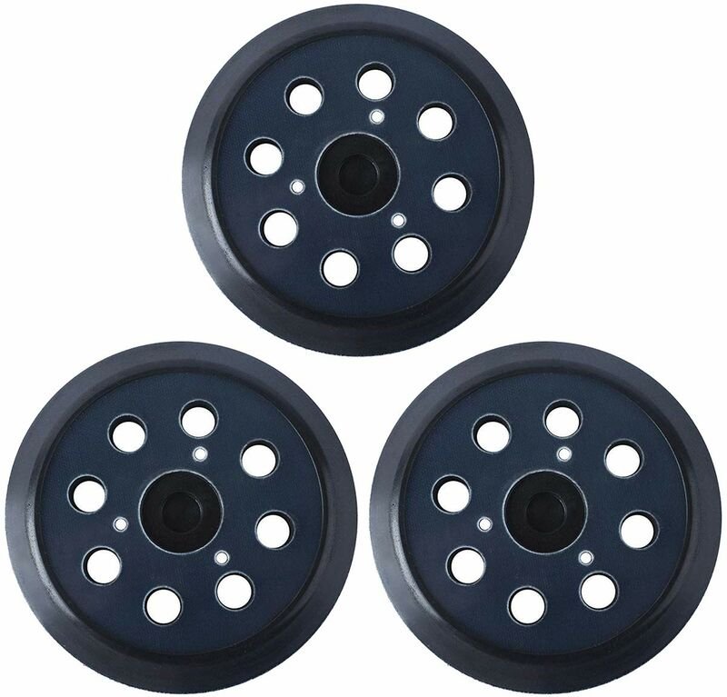 WAY - Schleifteller 125 mm kompatibel mit Makita 743081-8 Ersatz BO5010 8 Löcher (3 Stück)