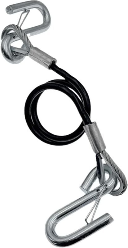 Anhänger-Sicherheitskabel – 70 cm langes Sicherheitsbremskabel für Wohnmobile – Spiralfederdraht mit S-Haken – verstellb...