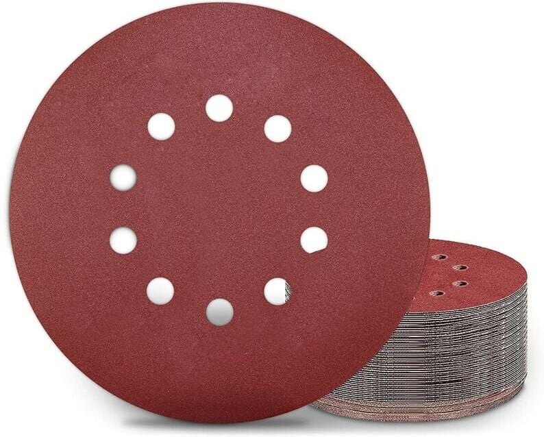 225-mm-Schleifscheiben, 25 Stück, Körnung P240, 10 Löcher, 225 mm, runde Schleifscheiben, Schleifpapier für Trockenbausc...