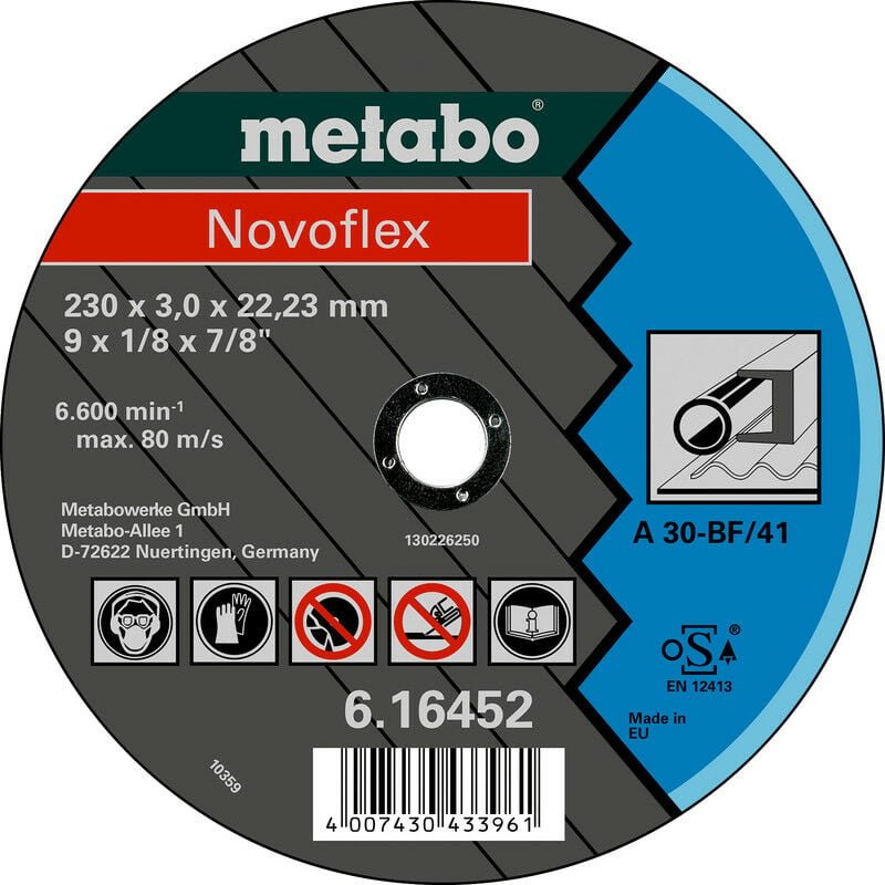Thumbnail - Metabo Novoflex 100x2,5x16,0 Stahl, Trennscheibe, gerade Ausführung (616446000)